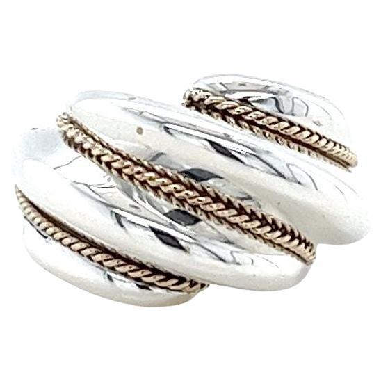 Tiffany and Co vintage two tone carved dome ring