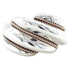 Tiffany & Co vintage deux tons, bague dôme sculptée