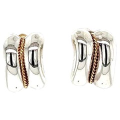 Tiffany and Co Vintage Two Tone Rope Accent Stud Earrings