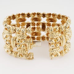 Tiffany and Co, large bracelet vintage en or jaune de 1,75 pouce