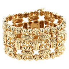 Tiffany and Co Vintage Wide 1.75 Inch Yellow Gold Bracelet
