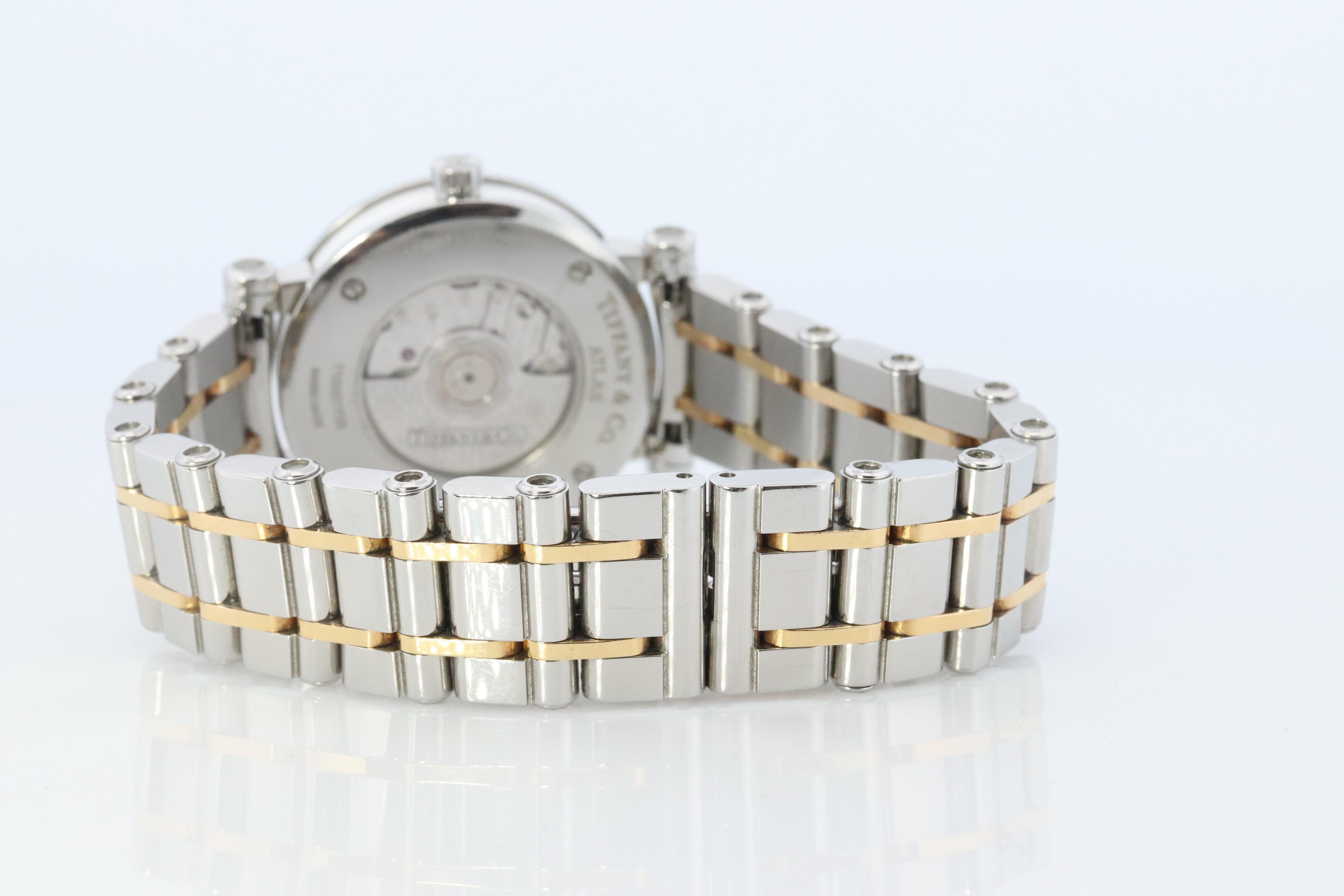 Tiffany and Co Watch. 18k SS and Ceramic Tiffany Atlas Automatic Ladies Watch. 1