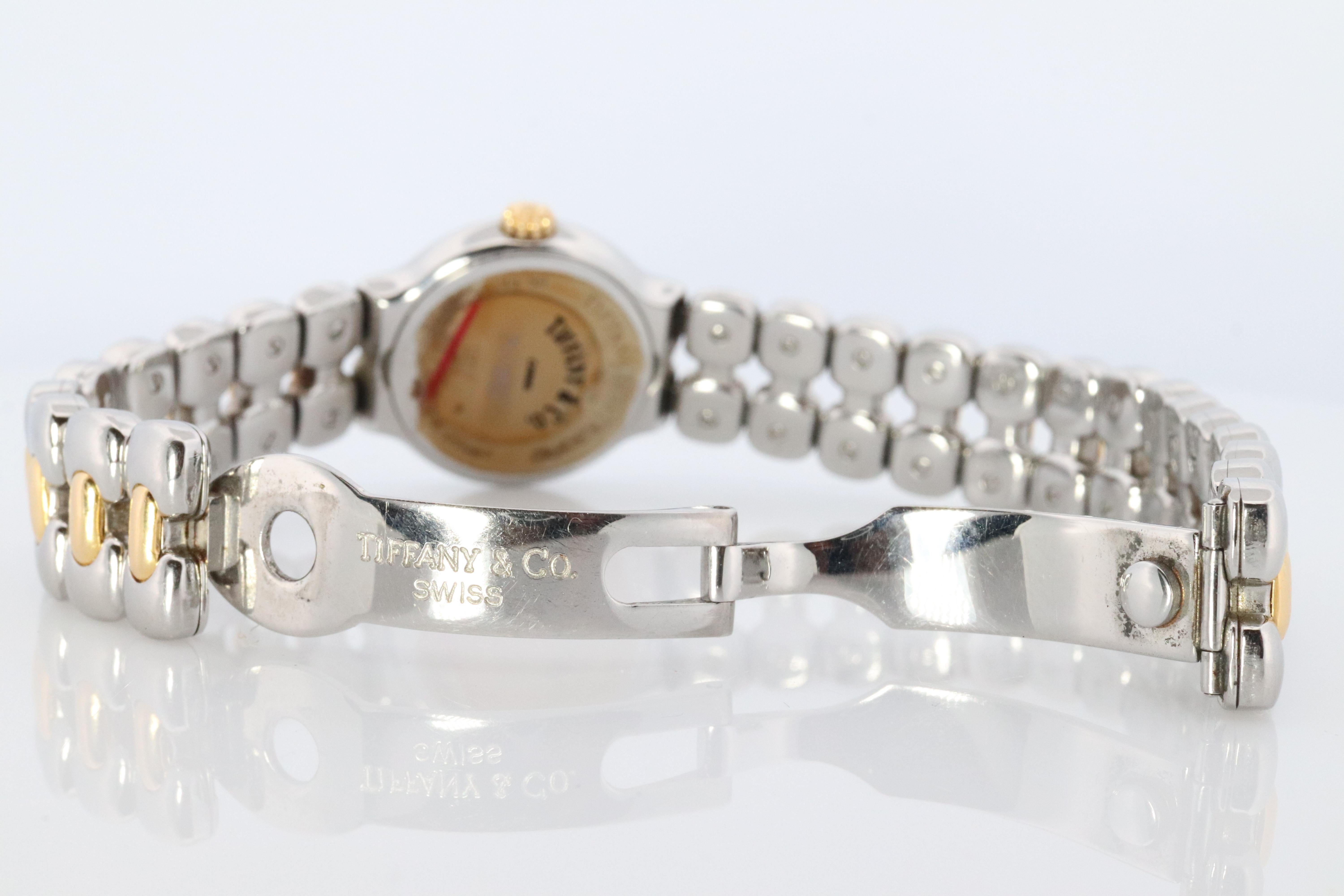 Tiffany & Co Uhr. 18k Tiffany Tesoro Edelstahl Damen 25mm Armbanduhr aus Edelstahl 2