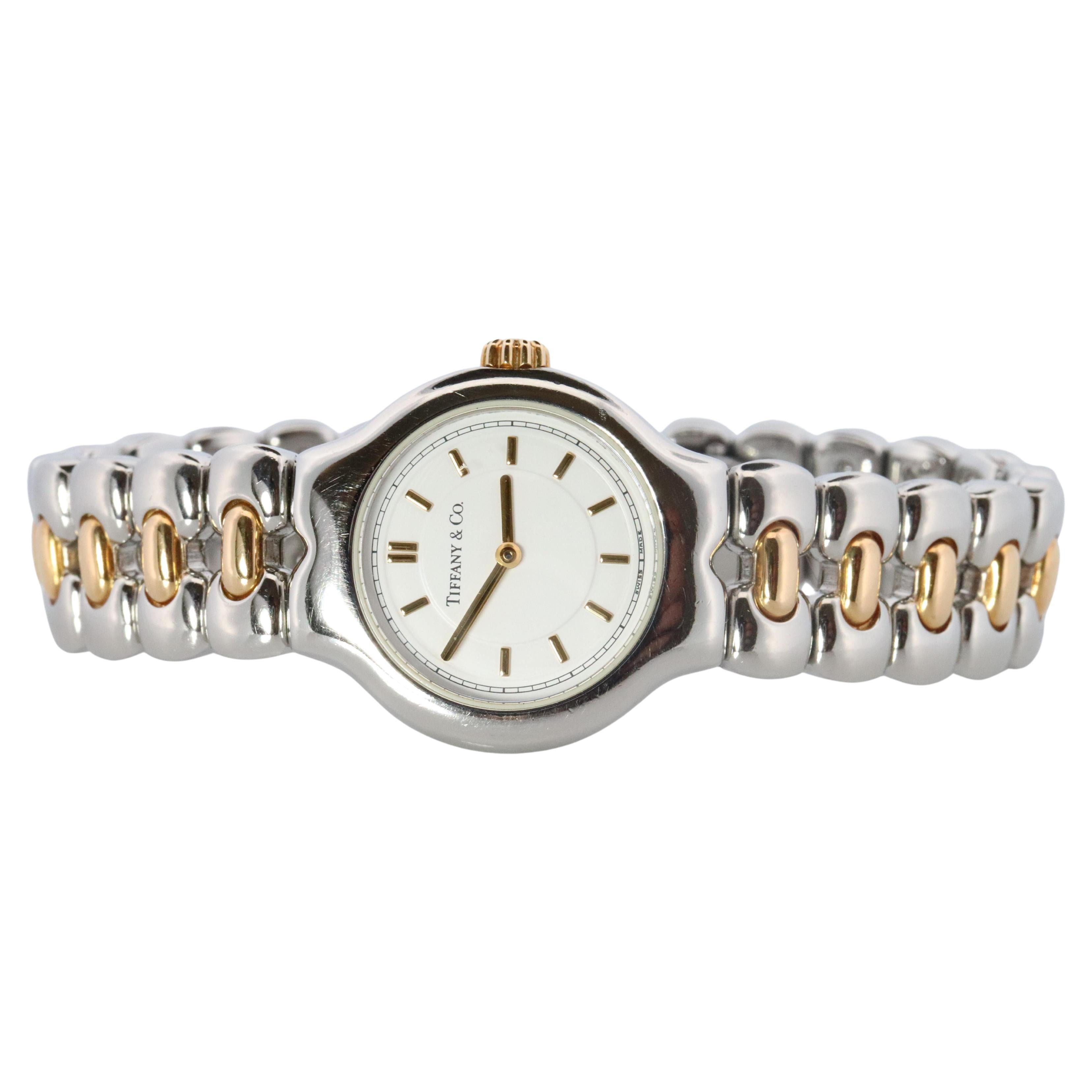 Tiffany and Co Watch. 18k Tiffany Tesoro Stainless Steel Ladies 25mm Wristwatch