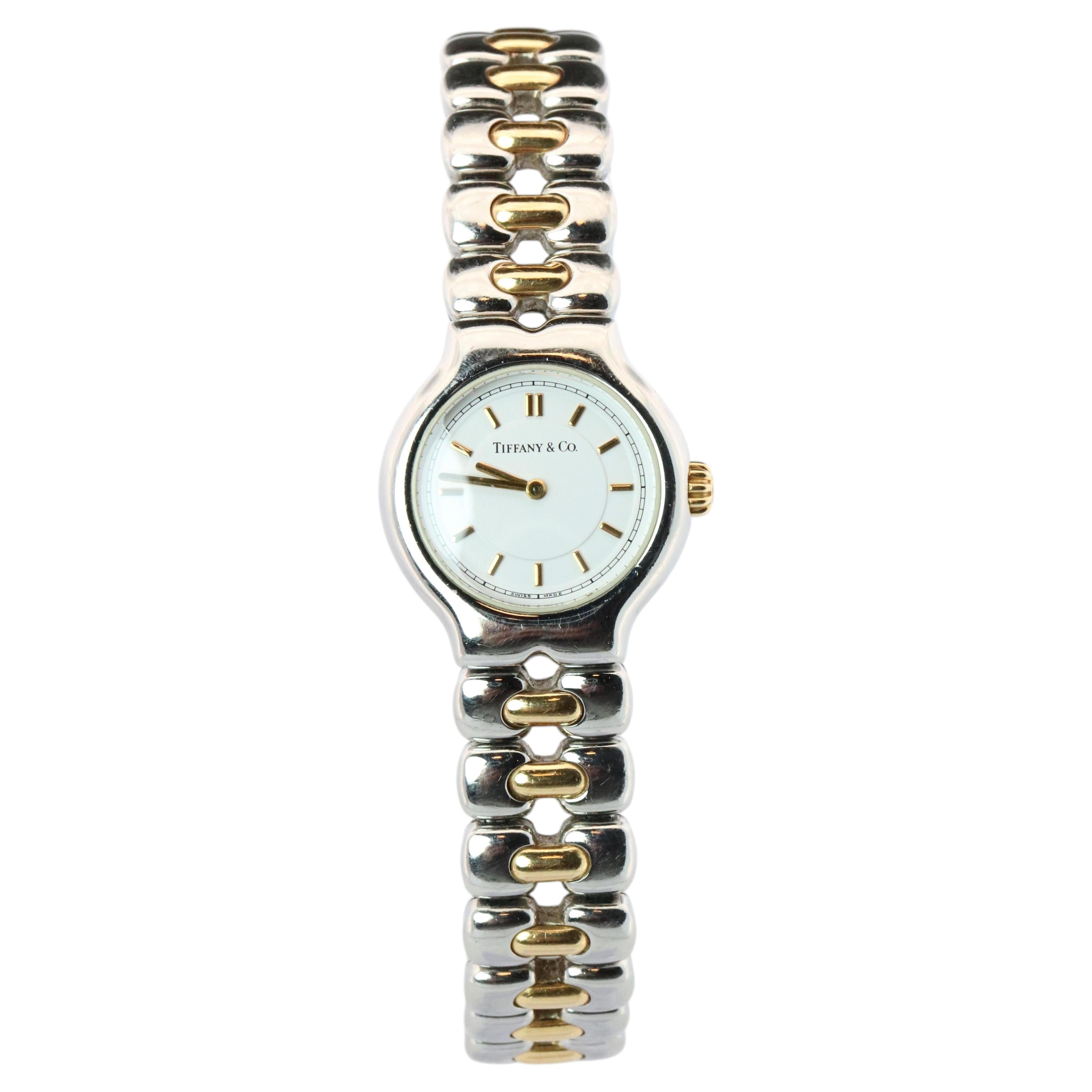 Tiffany and Co Watch. 18k Tiffany Tesoro Stainless Steel Ladies 25mm Wristwatch