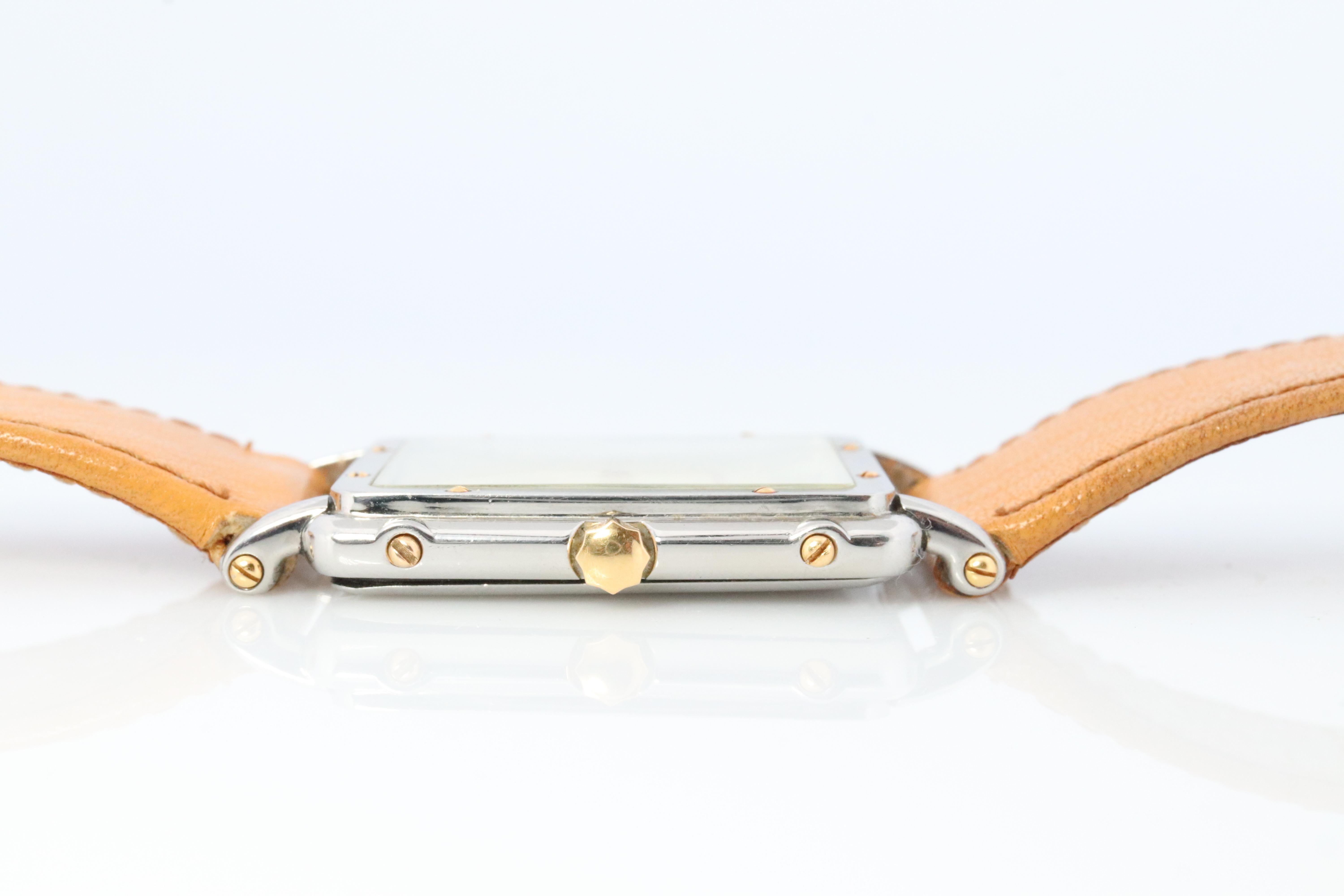 Uhr von Tiffany und Co. Alexis Barthelay Tiffany Tank Quarz 18k Edelstahl Uhr. im Zustand „Gut“ in Port Charlotte, FL