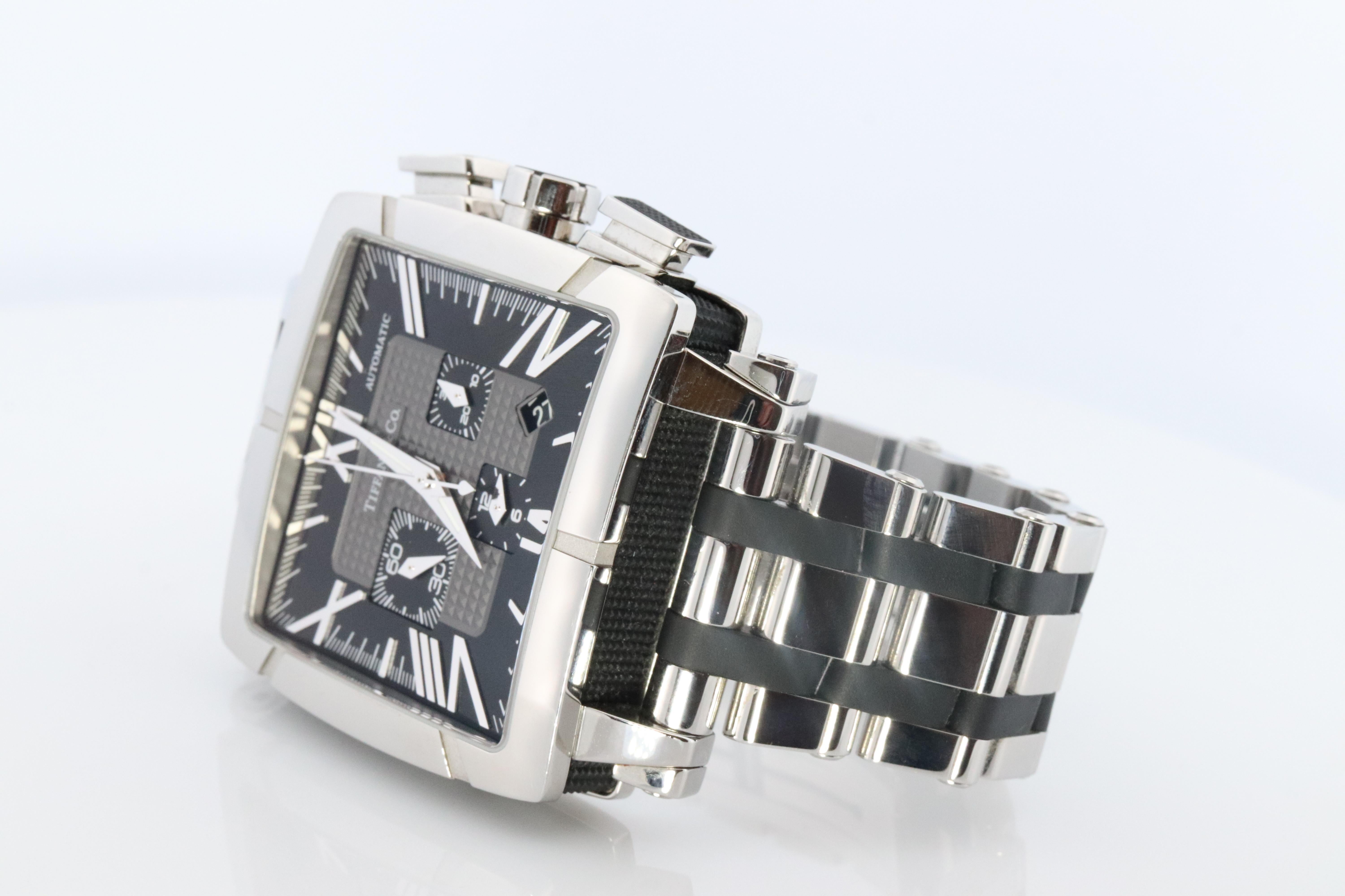Men's Tiffany and Co Watch. Automatic Tiffany Atlas T0803 Chronograph Mens Watch. For Sale