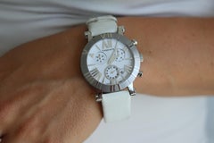 Tiffany and Co Watch. SS and Ceramic Tiffany Atlas Chrono Ladies Watch.