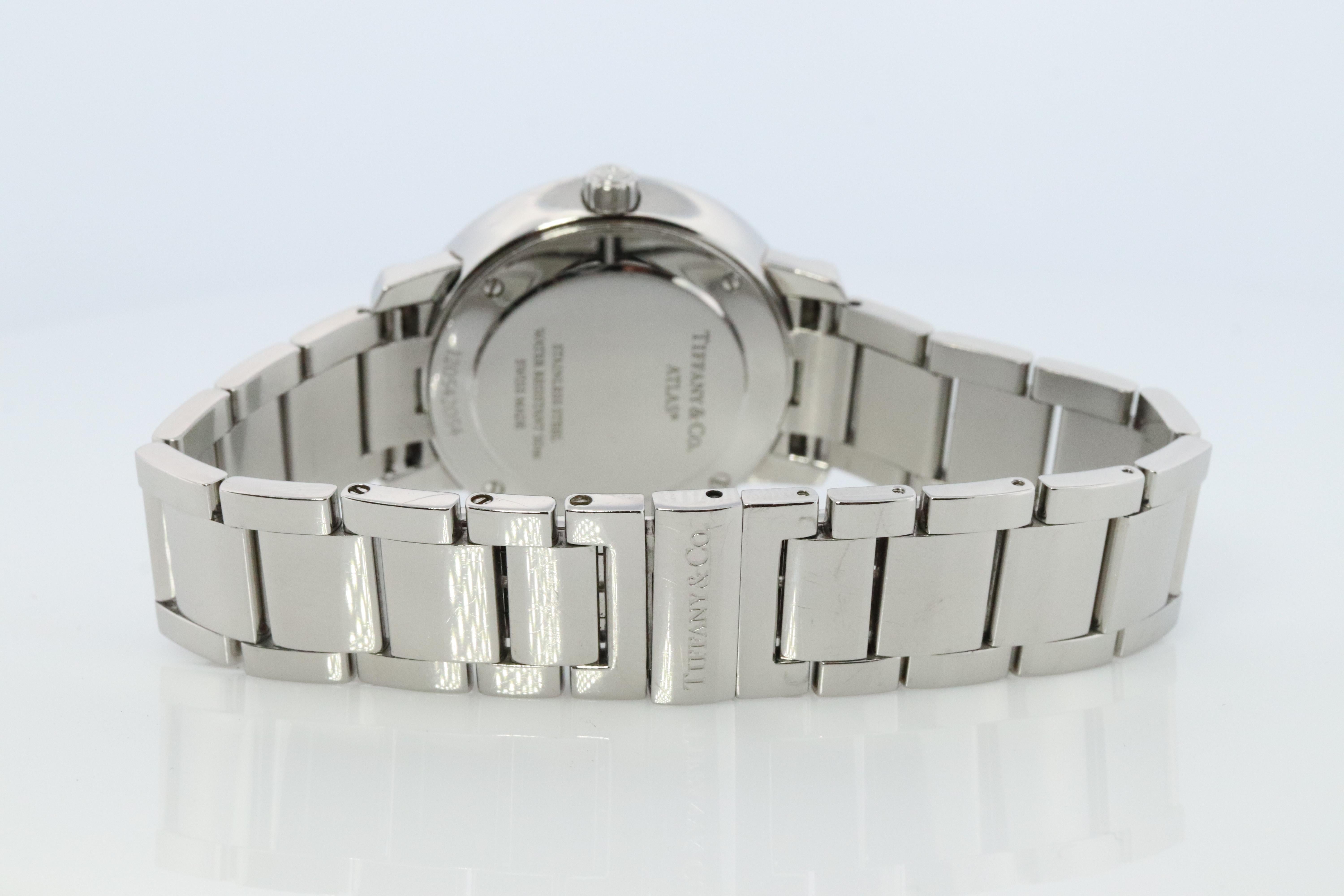 Women's Tiffany and Co Watch. Tiffany Atlas Diamond Bezel 31mm PINK Dial Ladies Watch. For Sale