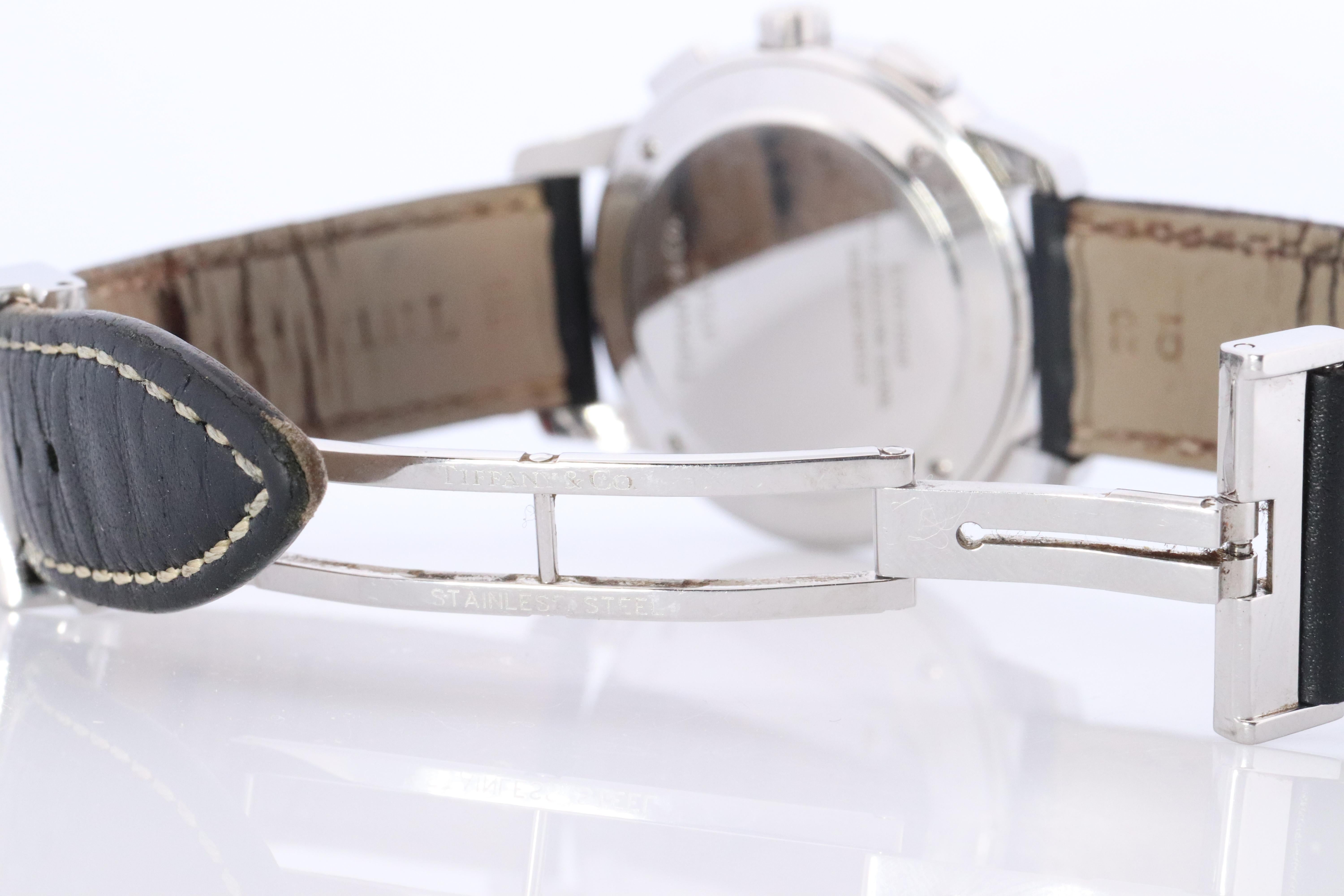 Tiffany and Co Watch. Tiffany Atlas Dome Chronograph 42mm Mens Watch. For Sale 2