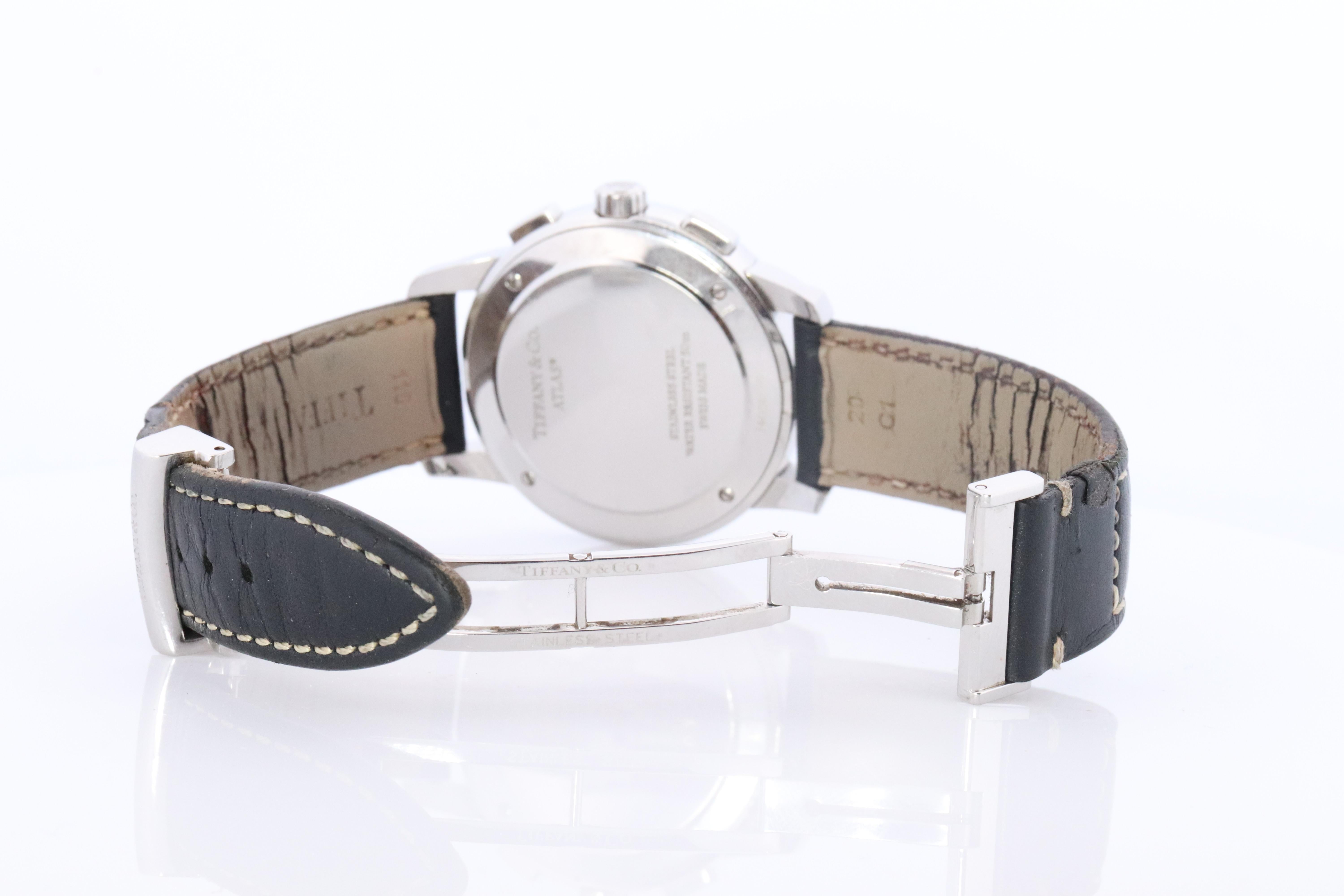 Tiffany and Co Watch. Tiffany Atlas Dome Chronograph 42mm Mens Watch. For Sale 3