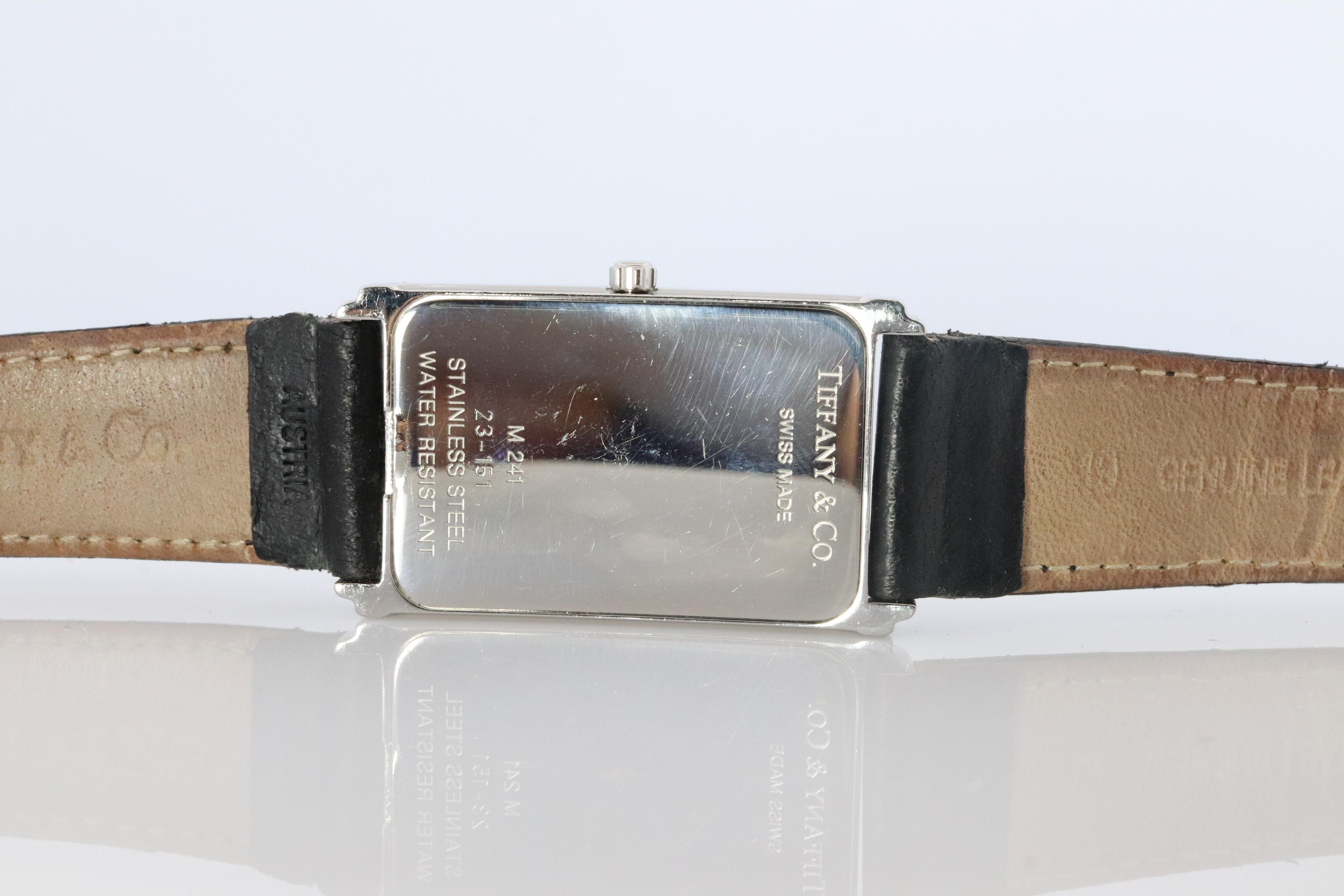 Orologio Tiffany & Co. Orologio Tiffany M241 Tank al quarzo. Portafoglio quadrato AT&T. in vendita 1