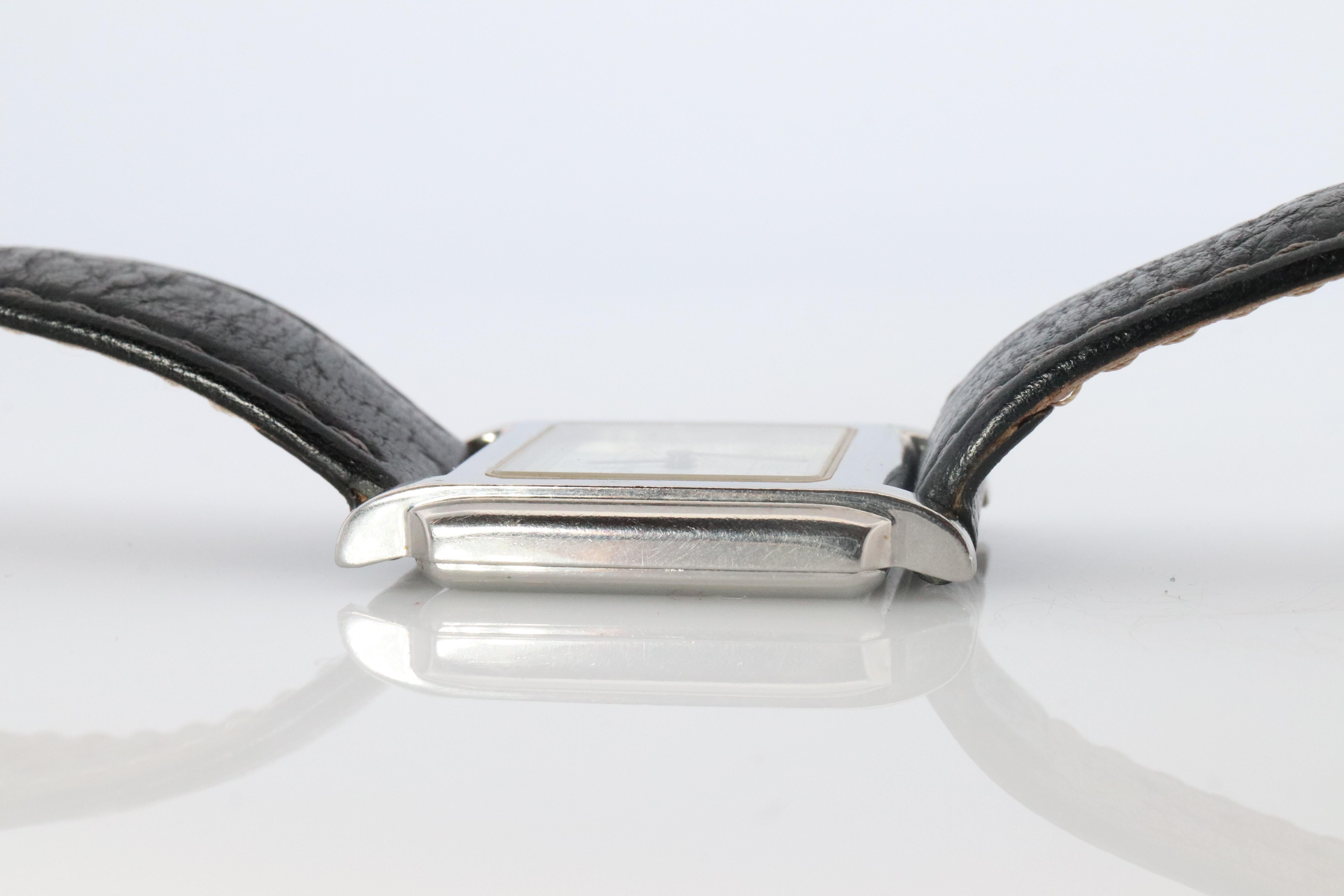 Tiffany and Co Watch. Tiffany Tank Quartz Watch. T&CO Square Portfolio. In Good Condition For Sale In Port Charlotte, FL