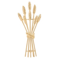 Tiffany and Co. Wheat Stock Brooch, 18k Yellow Gold, Length 2.25 Inches