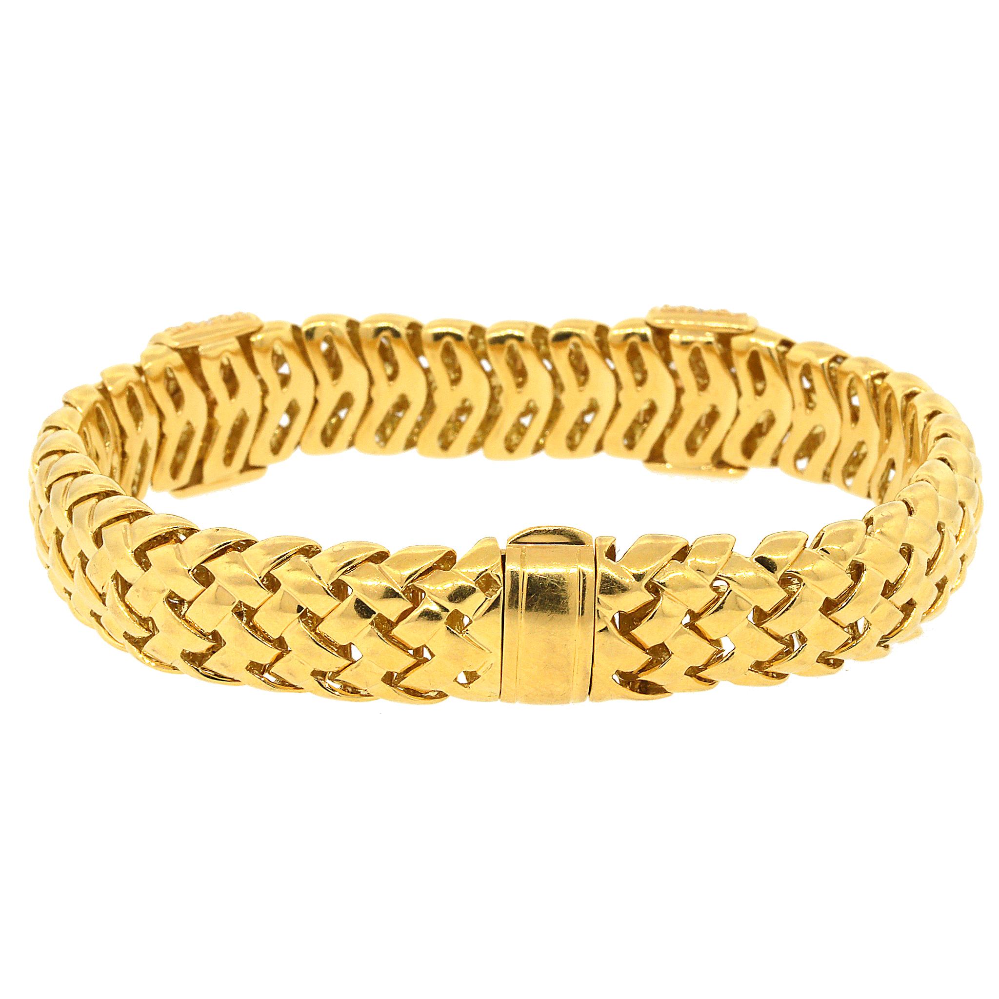 Tiffany and Co. Woven Link Vannerie Diamond Bracelet In Excellent Condition In New York, NY