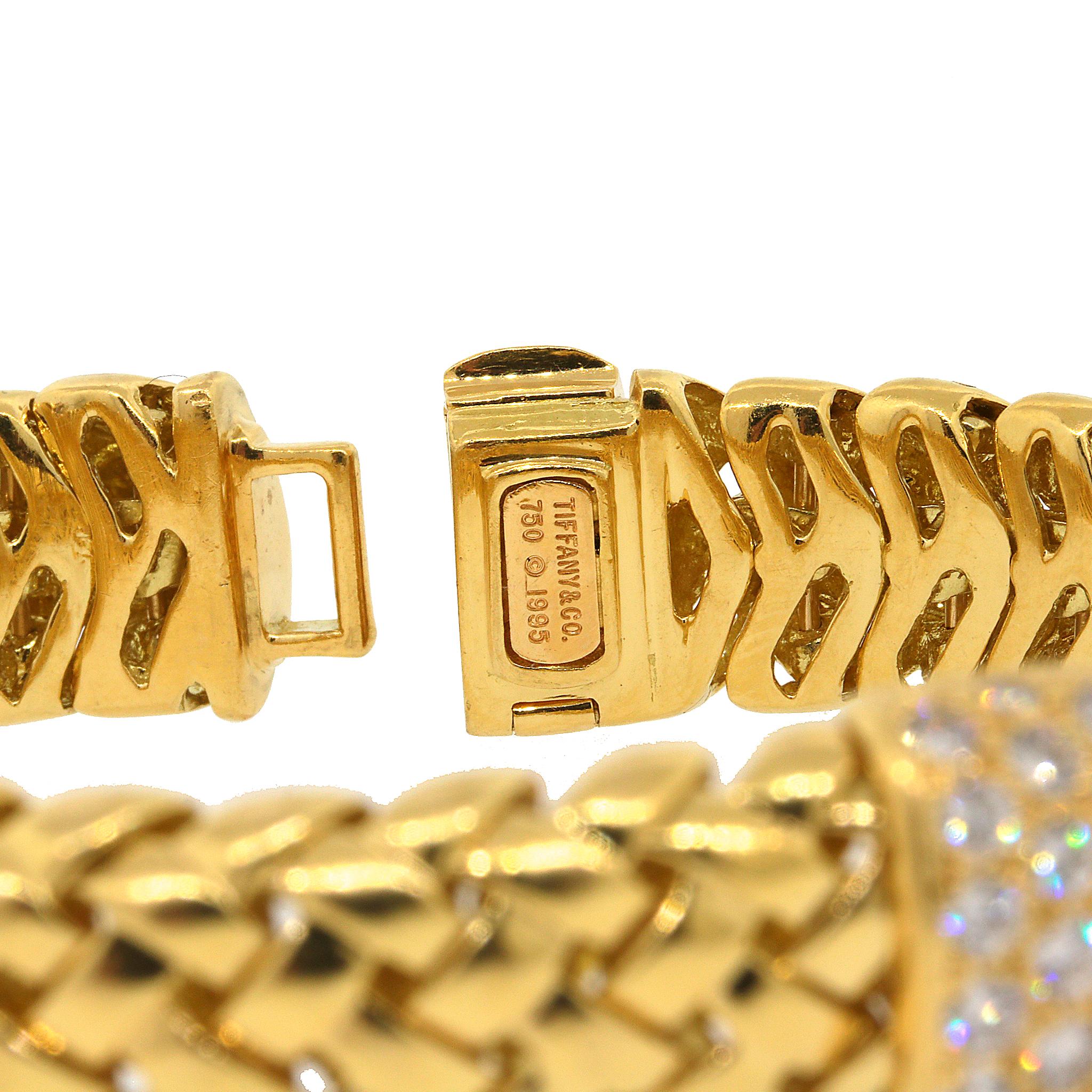 Women's or Men's Tiffany and Co. Woven Link Vannerie Diamond Bracelet