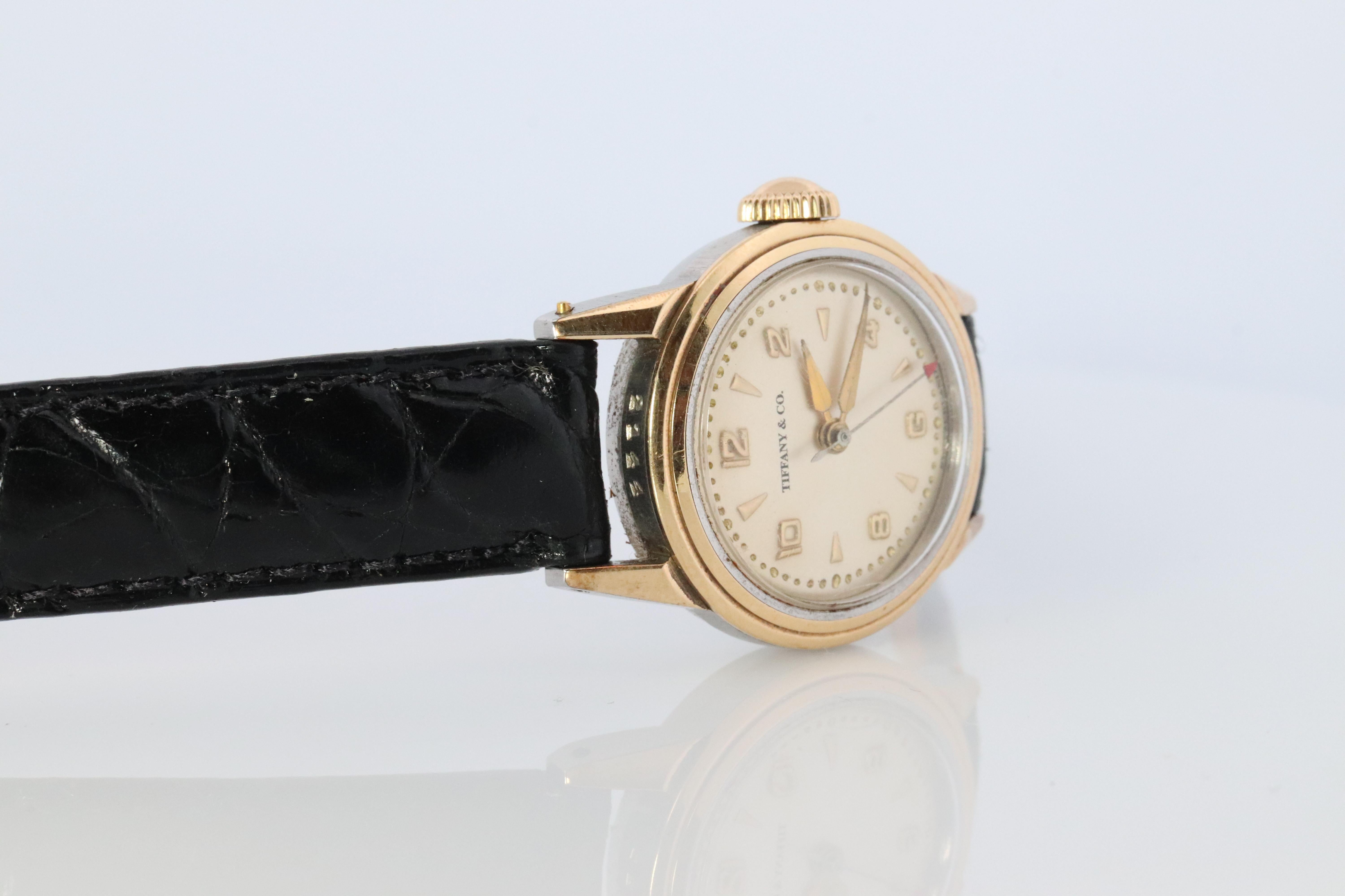 Modern Tiffany and Co x Movado Watch. Tiffany and Movado Mechanical Movement 1950s.