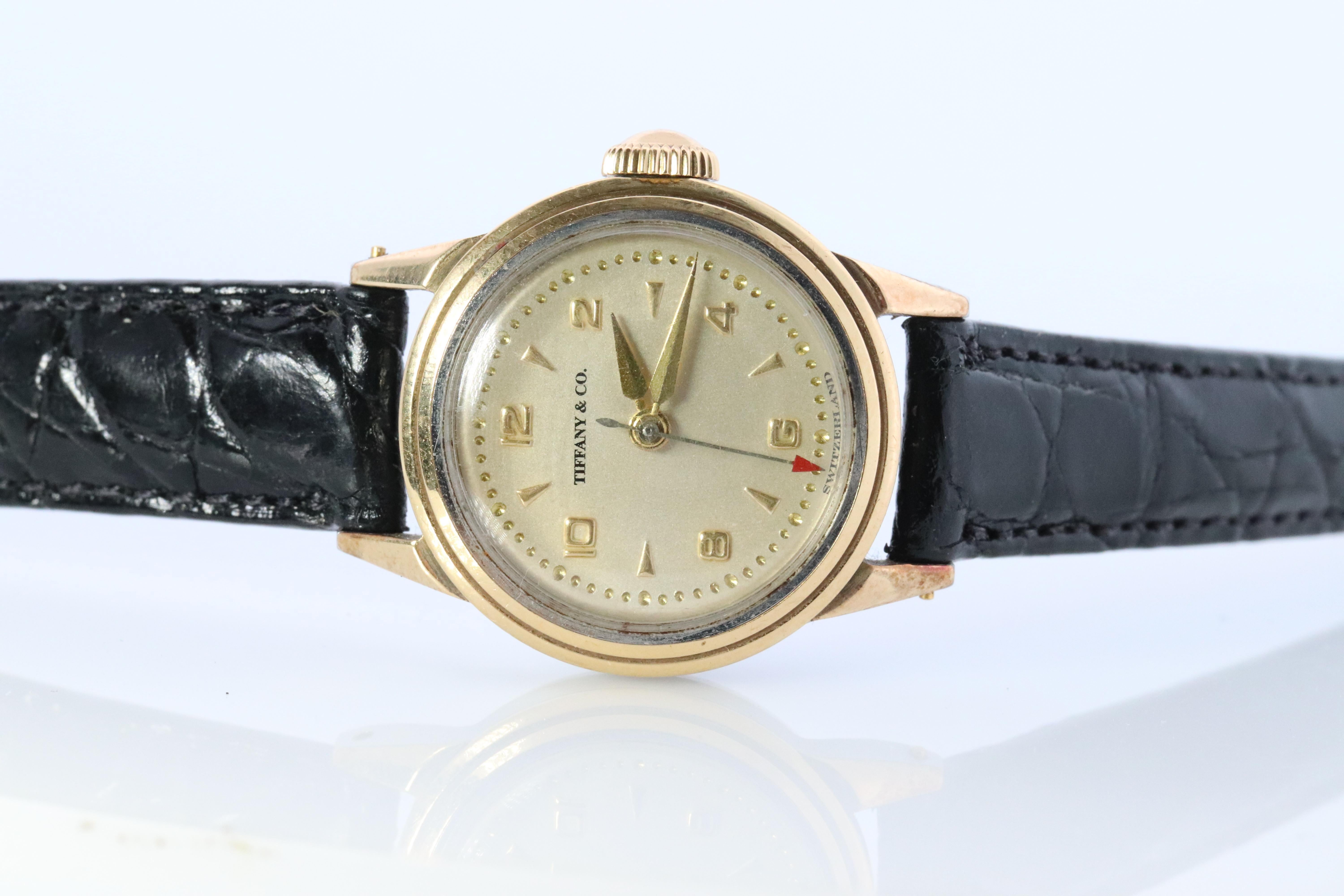 Tiffany and Co x Movado Watch. Tiffany and Movado Mechanical Movement 1950s. 2