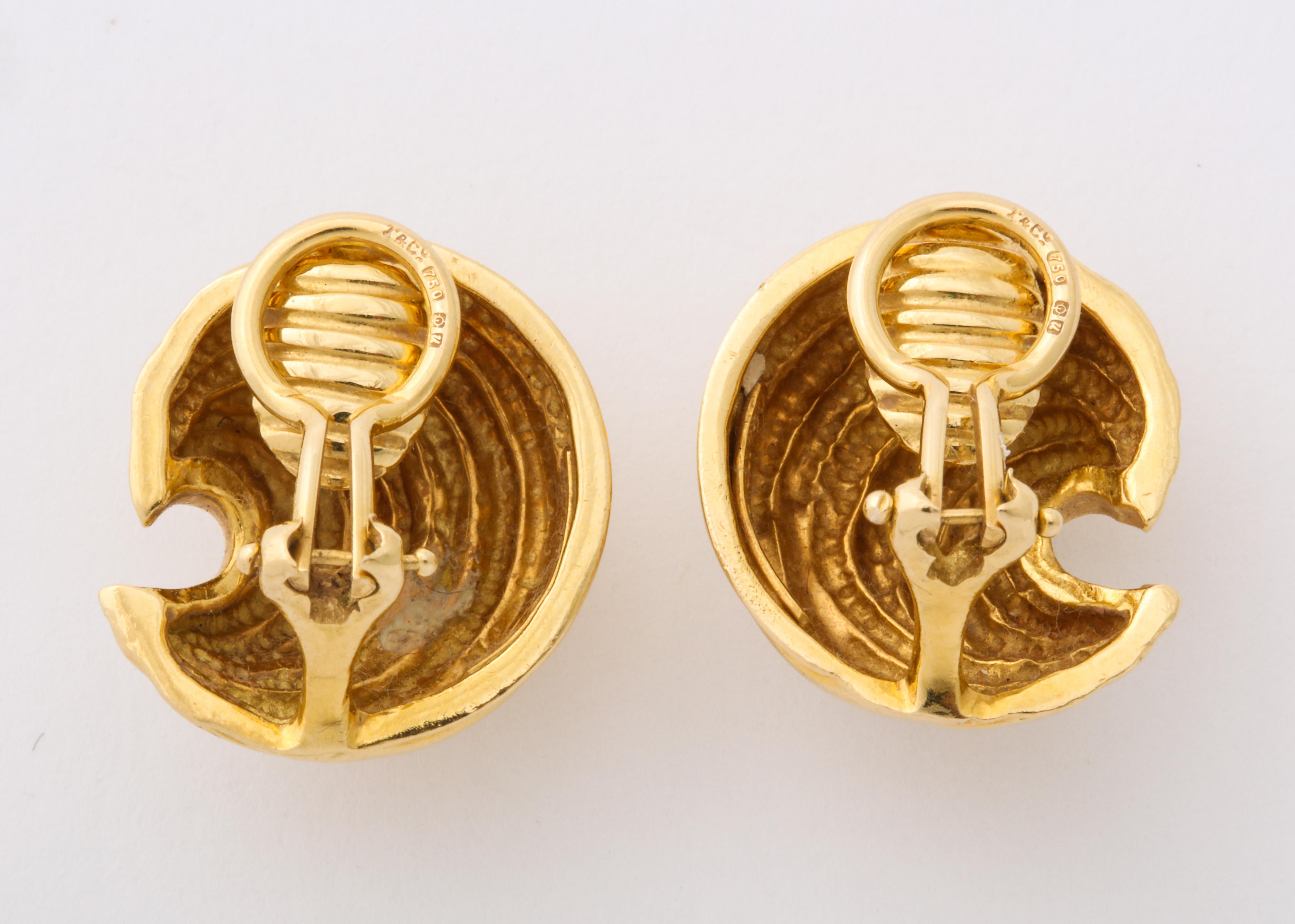 Tiffany & Co. Yellow Gold Wave Earclips 2