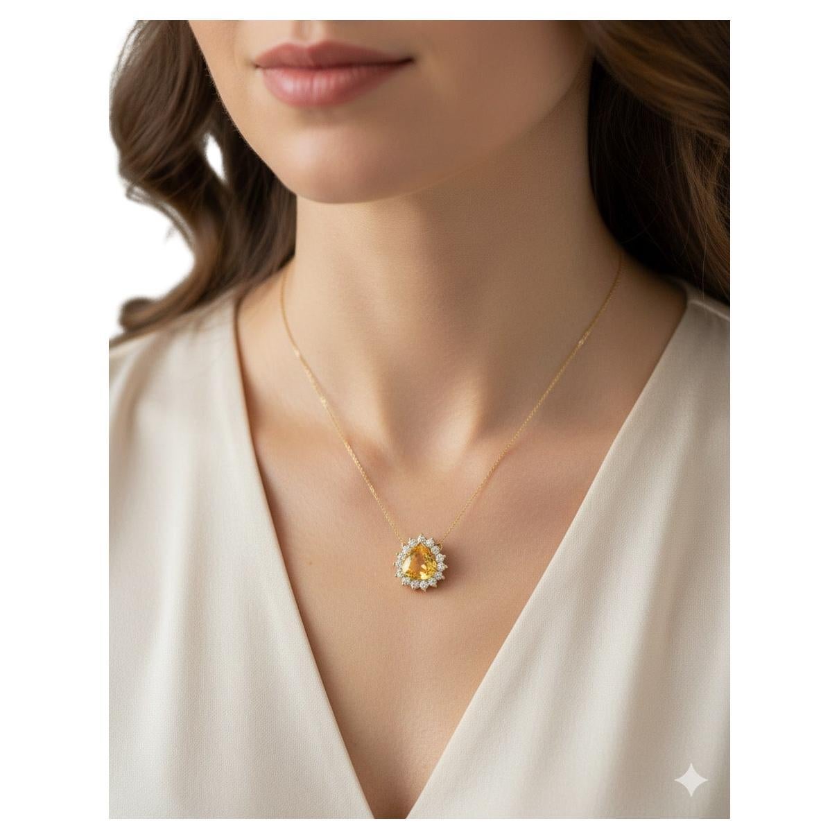 Collar colgante de zafiro amarillo y diamantes Tiffany and Co.