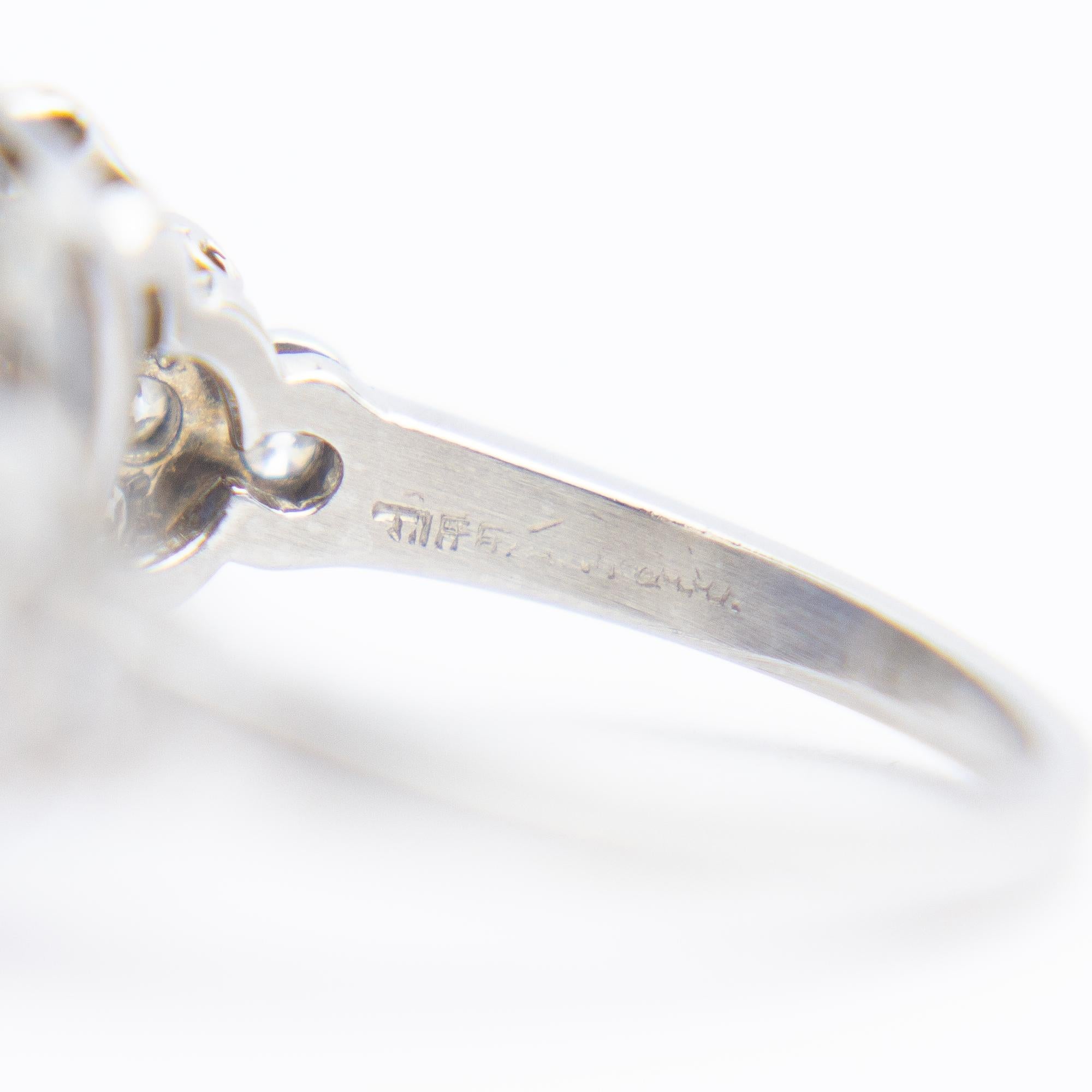 Tiffany and Company Art Deco Platinum Set Star Sapphire and Diamond Ring 2