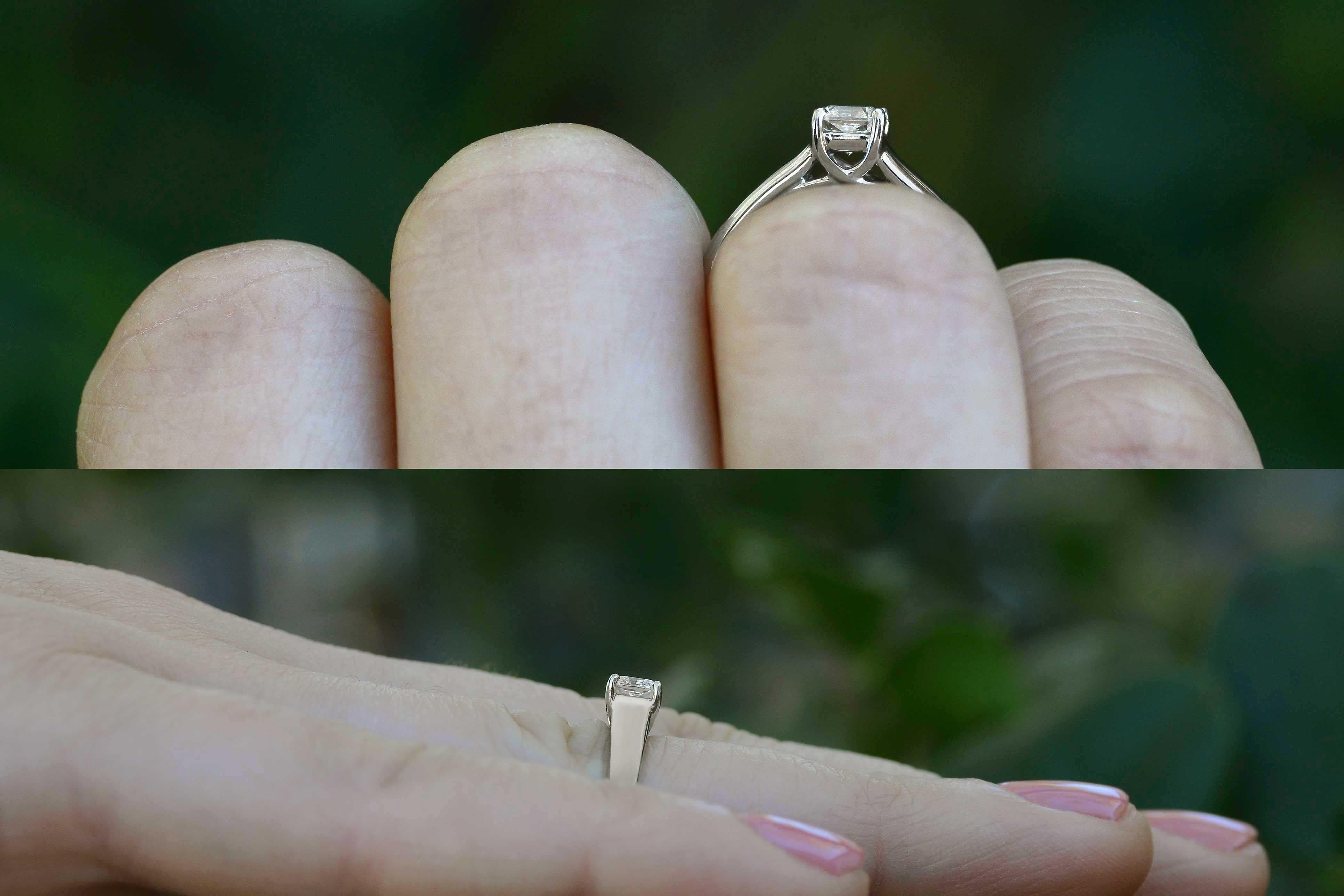Modern Tiffany & Co. Asscher Diamond Lucida Solitaire Engagement Ring 0.39 Carat F VVS1