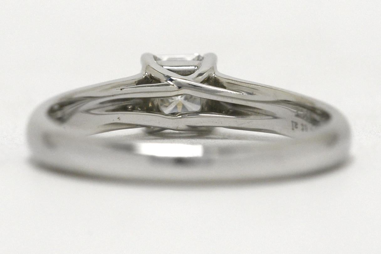 Tiffany & Co. Asscher Diamond Lucida Solitaire Engagement Ring 0.39 Carat F VVS1 In Good Condition In Santa Barbara, CA