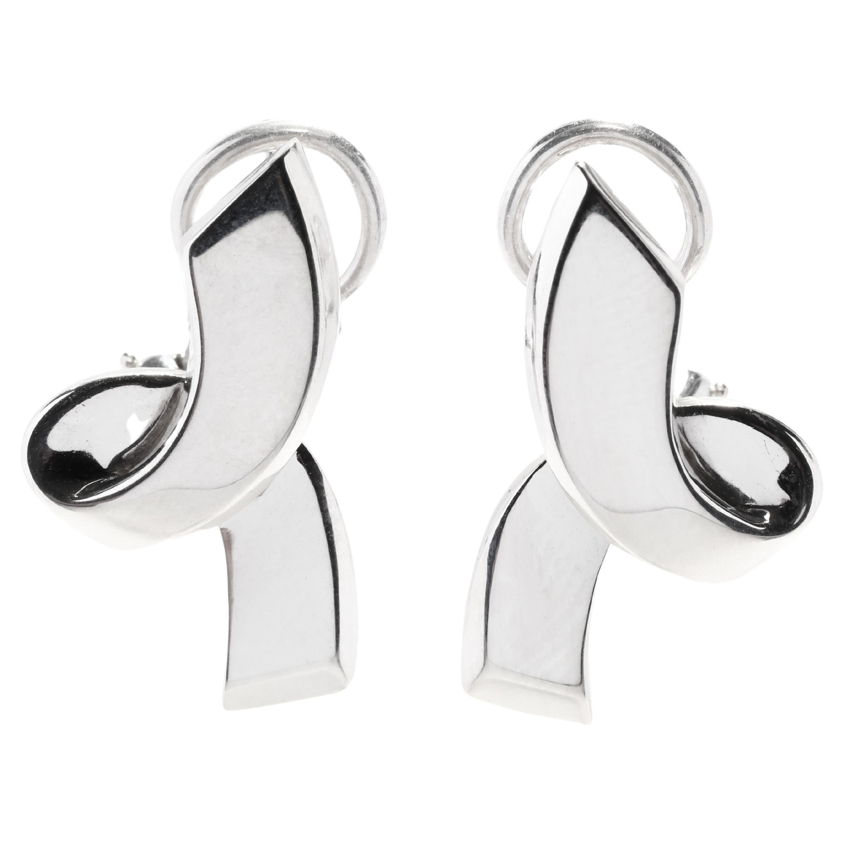 Tiffany and Co. Elsa Peretti Loop Earrings, Sterling Silver For Sale at  1stDibs