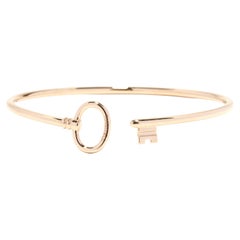 Tiffany and Company Key Wire Cuff Bracelet, 18K Gold, Flexible