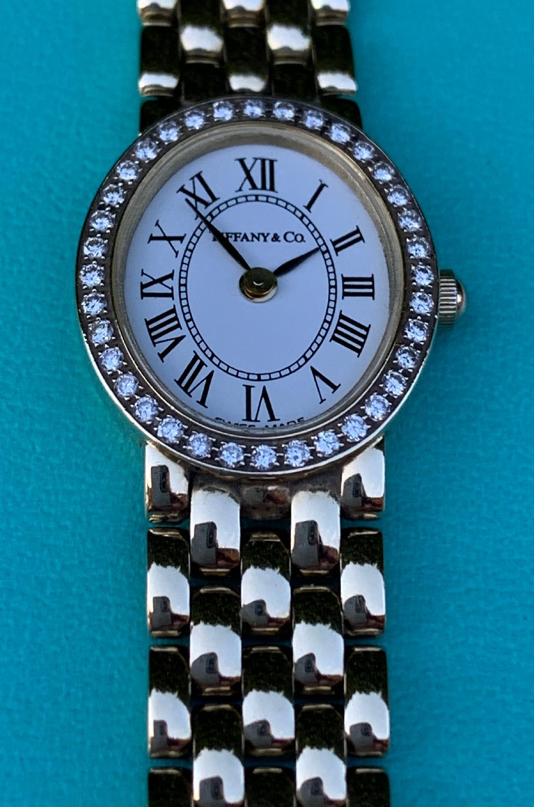 Tiffany & Co Ladies 14 Karat Yellow Gold Wristwatch with Diamond Bezel 7