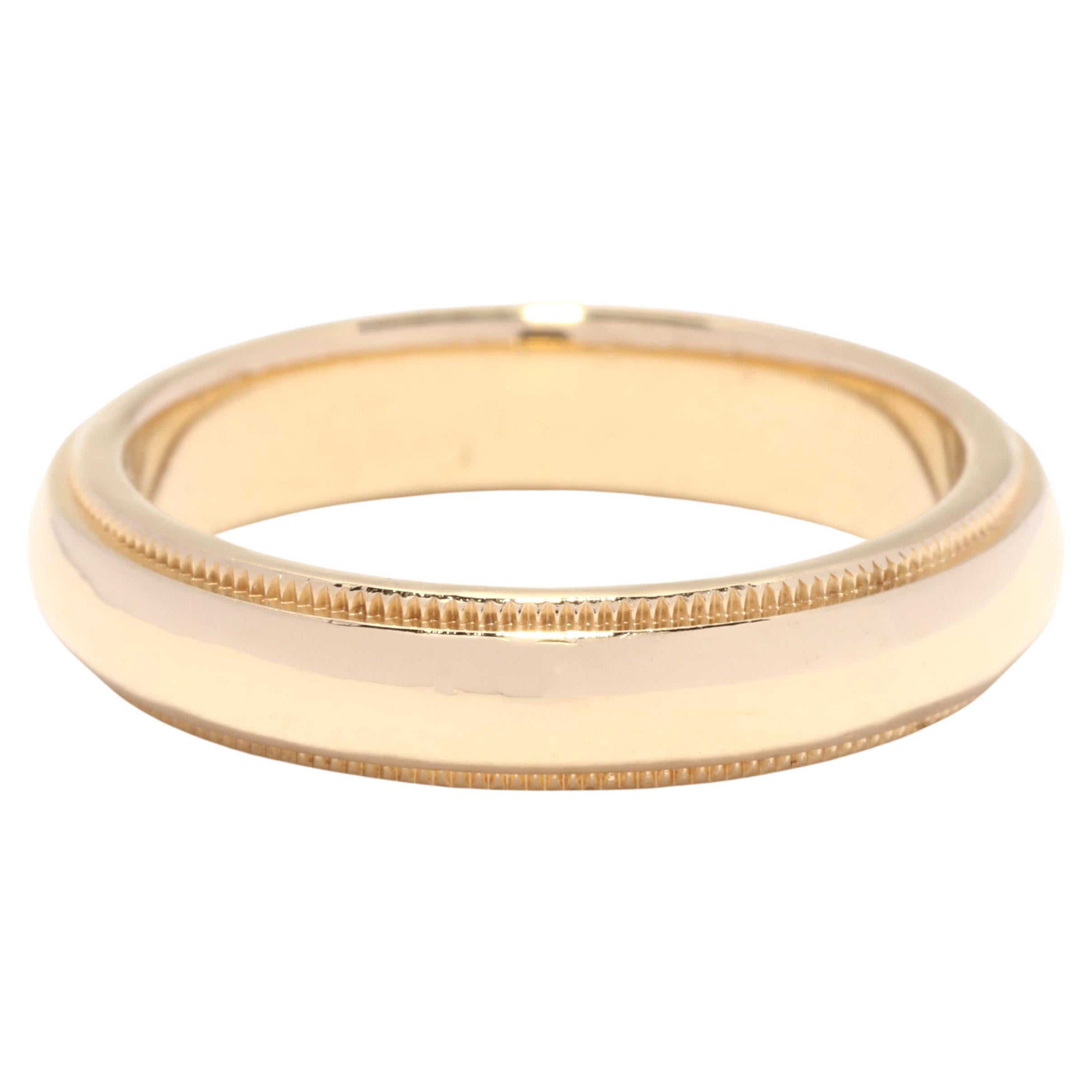 Alianza de boda Tiffany and Company Milgrain, oro amarillo de 18 quilates, tamaño del anillo 6,25