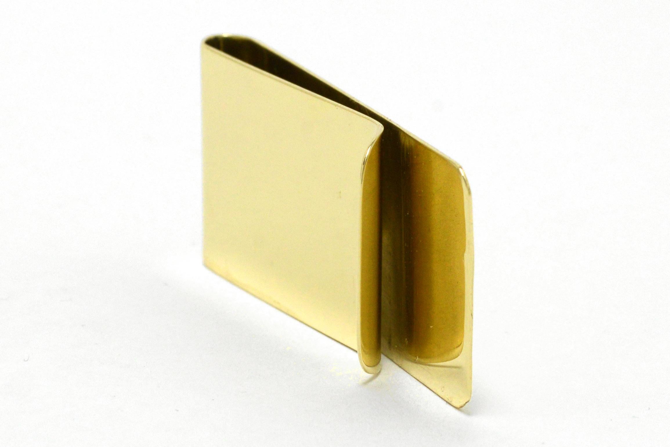 Women's or Men's Tiffany & Co. Money Clip 14 Karat Yellow Gold Classic Vintage Estate Heirloom