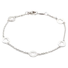 Retro Tiffany and Co. Open Heart Link Chain Bracelet, Sterling Silver