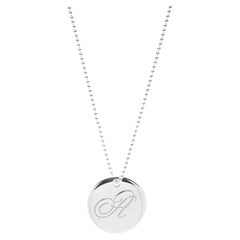 Tiffany and Company Script a Initial Necklace, Sterling Silver