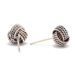 Tiffany and Company Sterling Silver Twist Knot Stud Earrings