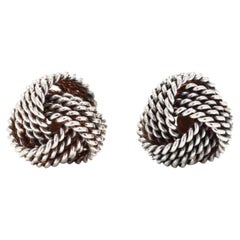 Tiffany and Company Sterling Silver Twist Knot Stud Earrings