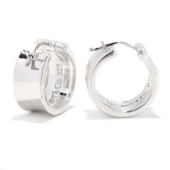 Tiffany and Company Wide Hoop Earrings, Sterling Silver, Small
