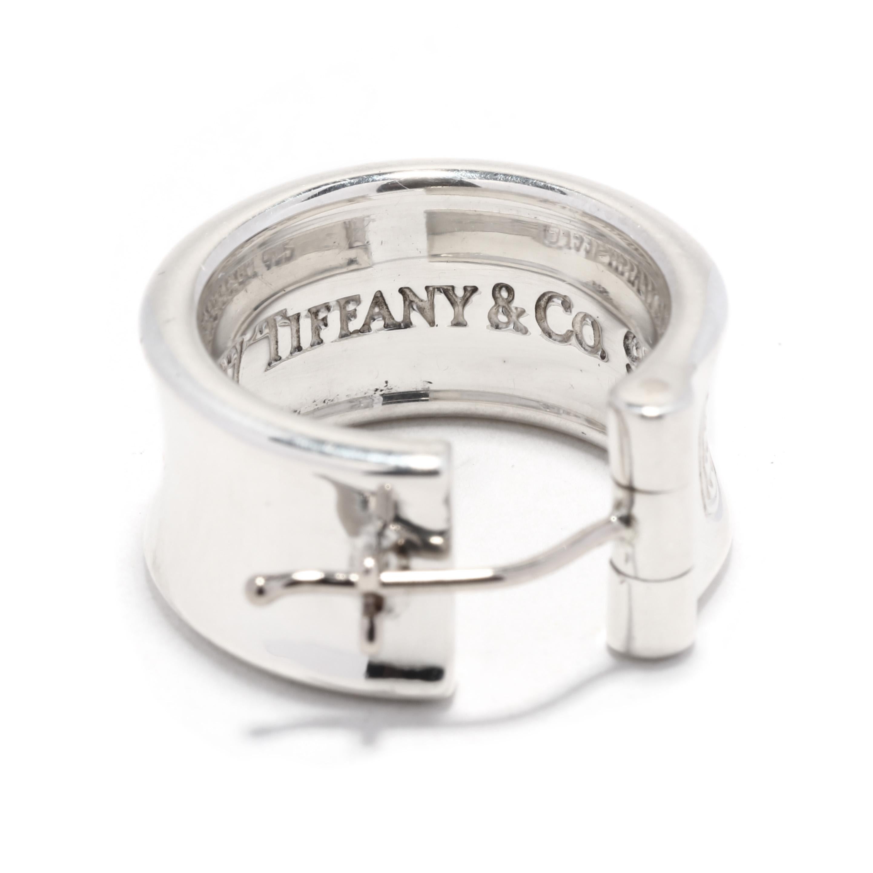  Tiffany and Company, boucles d'oreilles larges en argent sterling, longueur 3/4 pouce, petit modèle Unisexe 