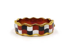 Tiffany Angela Cummings 18K Yellow Gold Jasper Onyx Mother of Pearl Bracelet