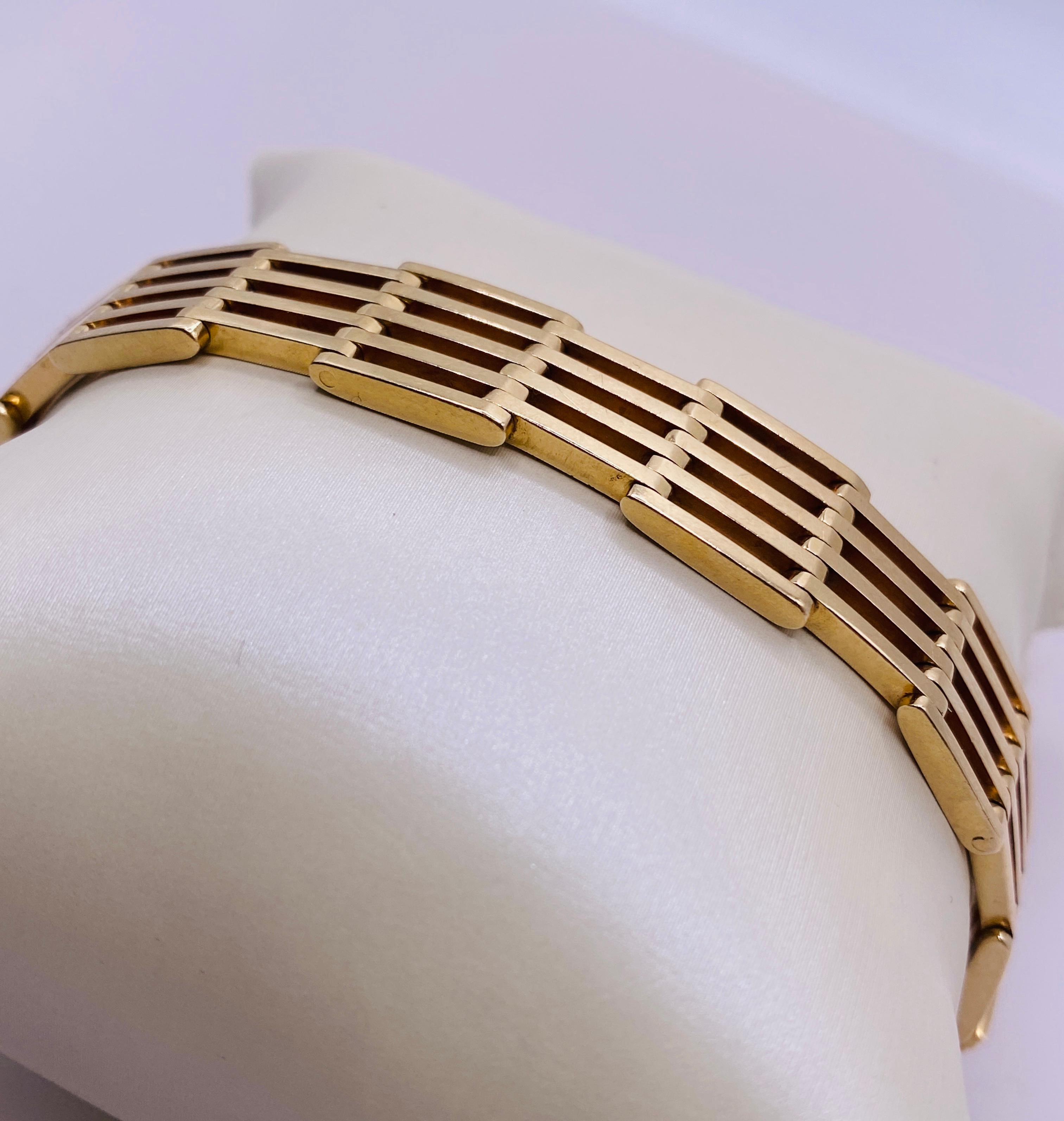 Tiffany Antique Gold Gate Line Bracelet 1