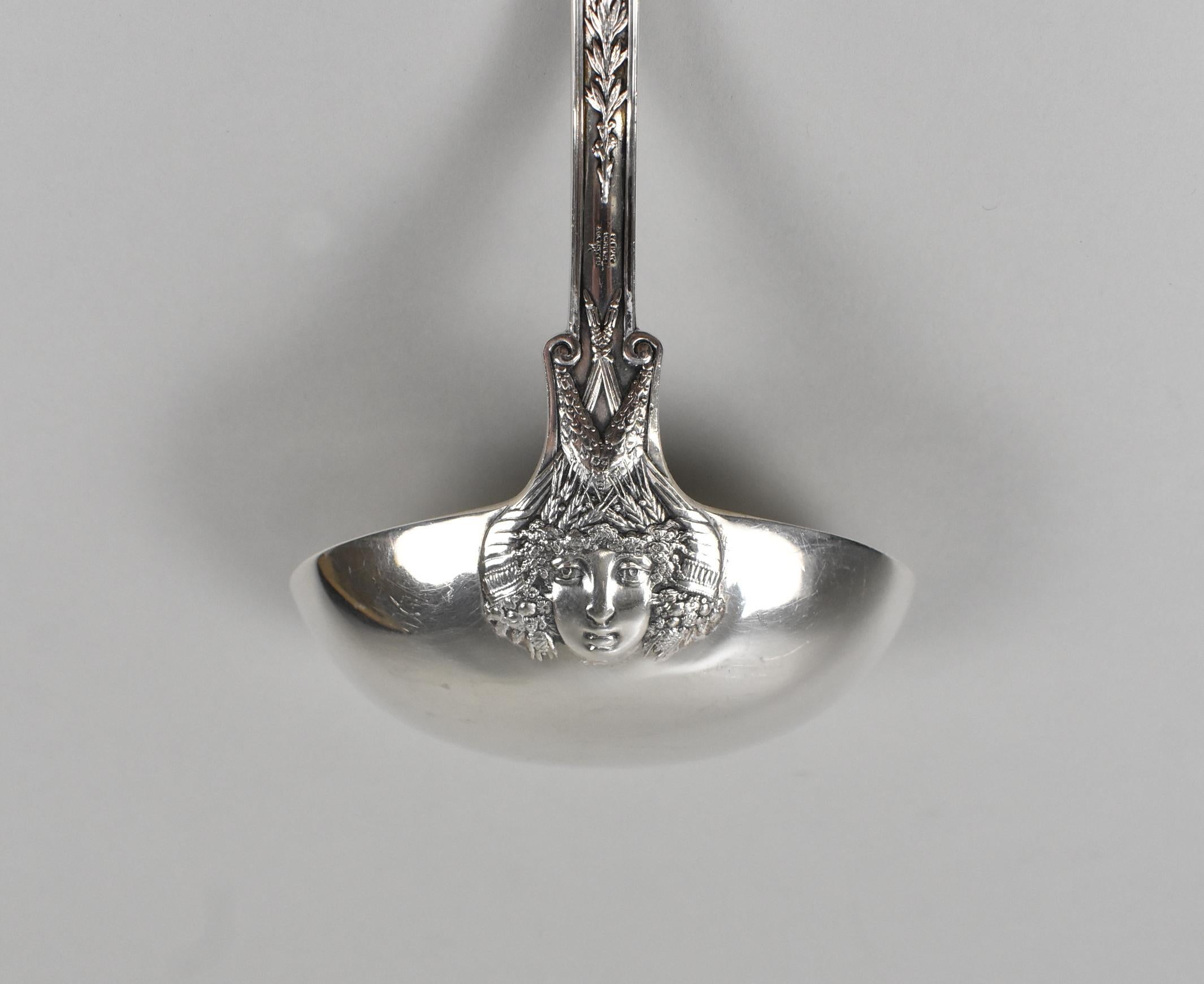 Tiffany Antique Sterling Silver Soup Ladle Olympian In Good Condition For Sale In Toledo, OH