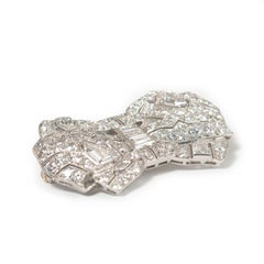 Tiffany Art Deco Diamond and Platinum Bow Brooch, circa 1930