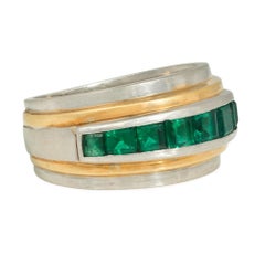 Tiffany Art Deco emerald, gold, and platinum ring