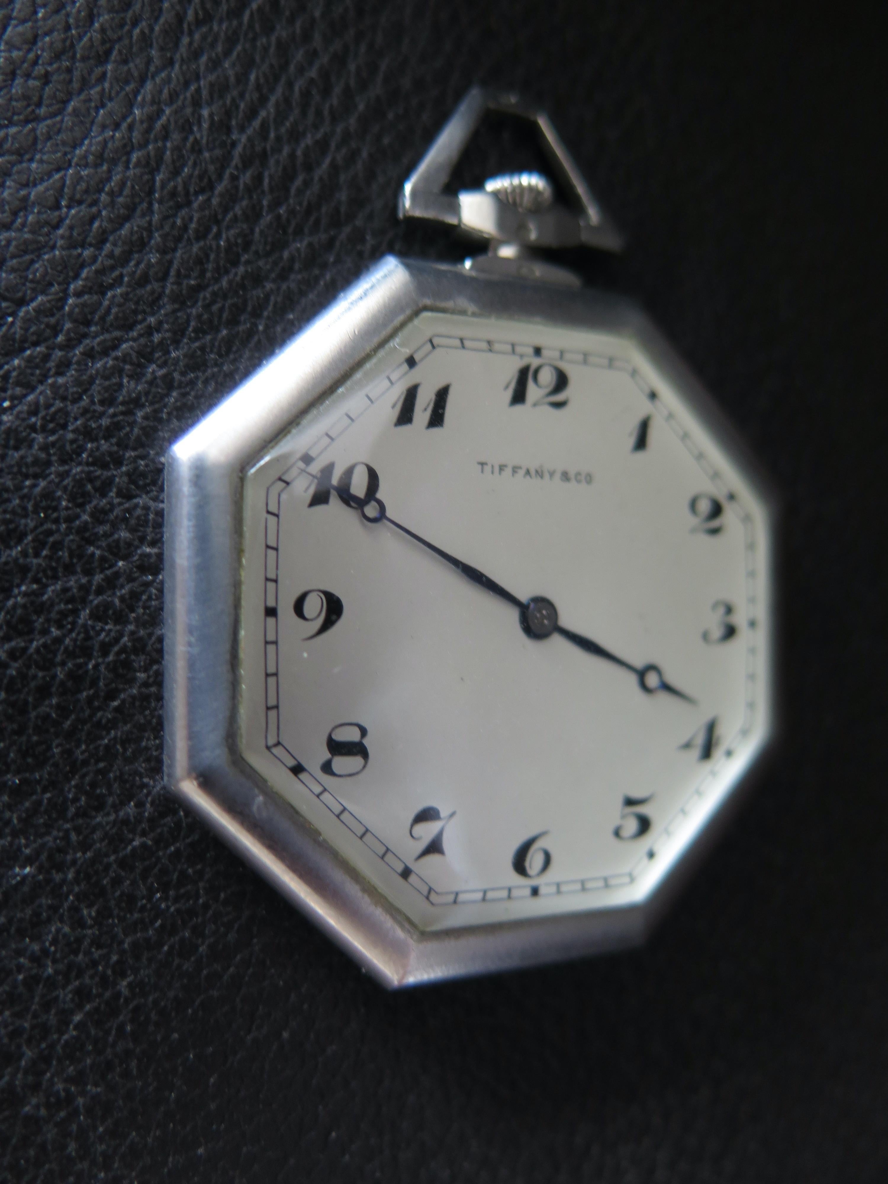 Tiffany Art Deco Pocket Watch By Audemars Piguet In Good Condition For Sale In Saint Petersburg, FL