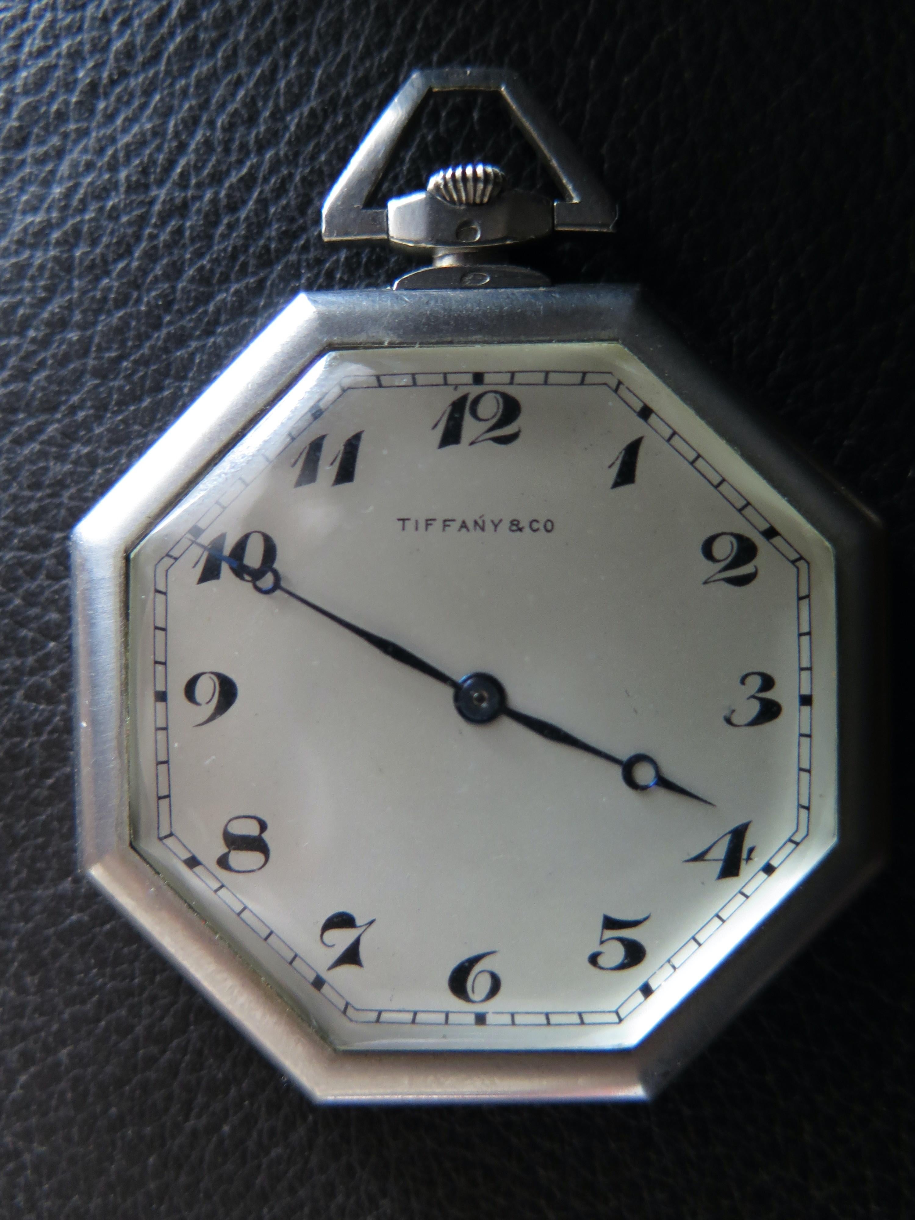 Men's Tiffany Art Deco Pocket Watch By Audemars Piguet For Sale