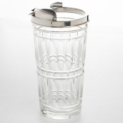 Tiffany Art Deco Sterling Silver and Crystal Barware Martini Cocktail Pitcher