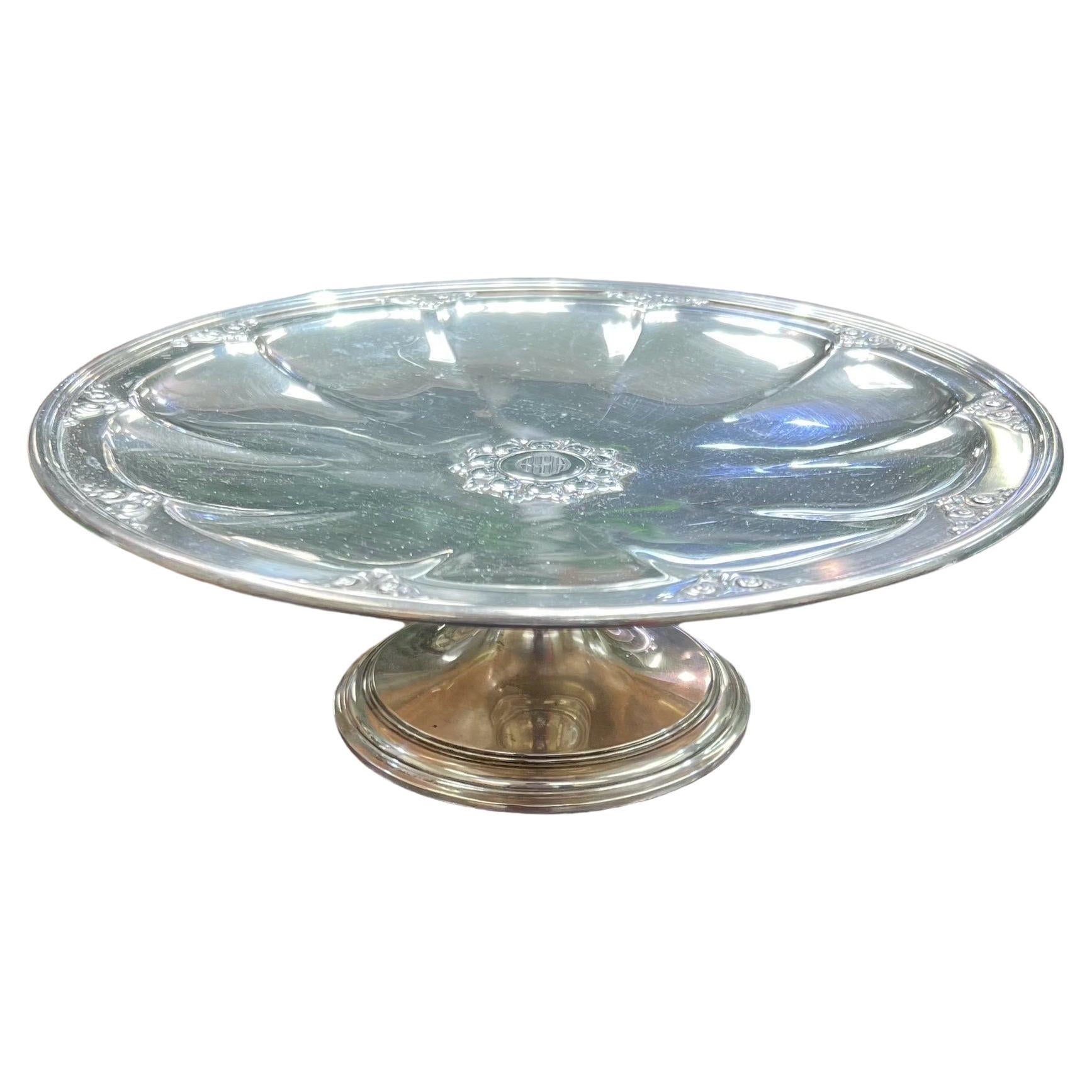 Tiffany Art Deco Sterling Silver Tazza Cake Plater For Sale