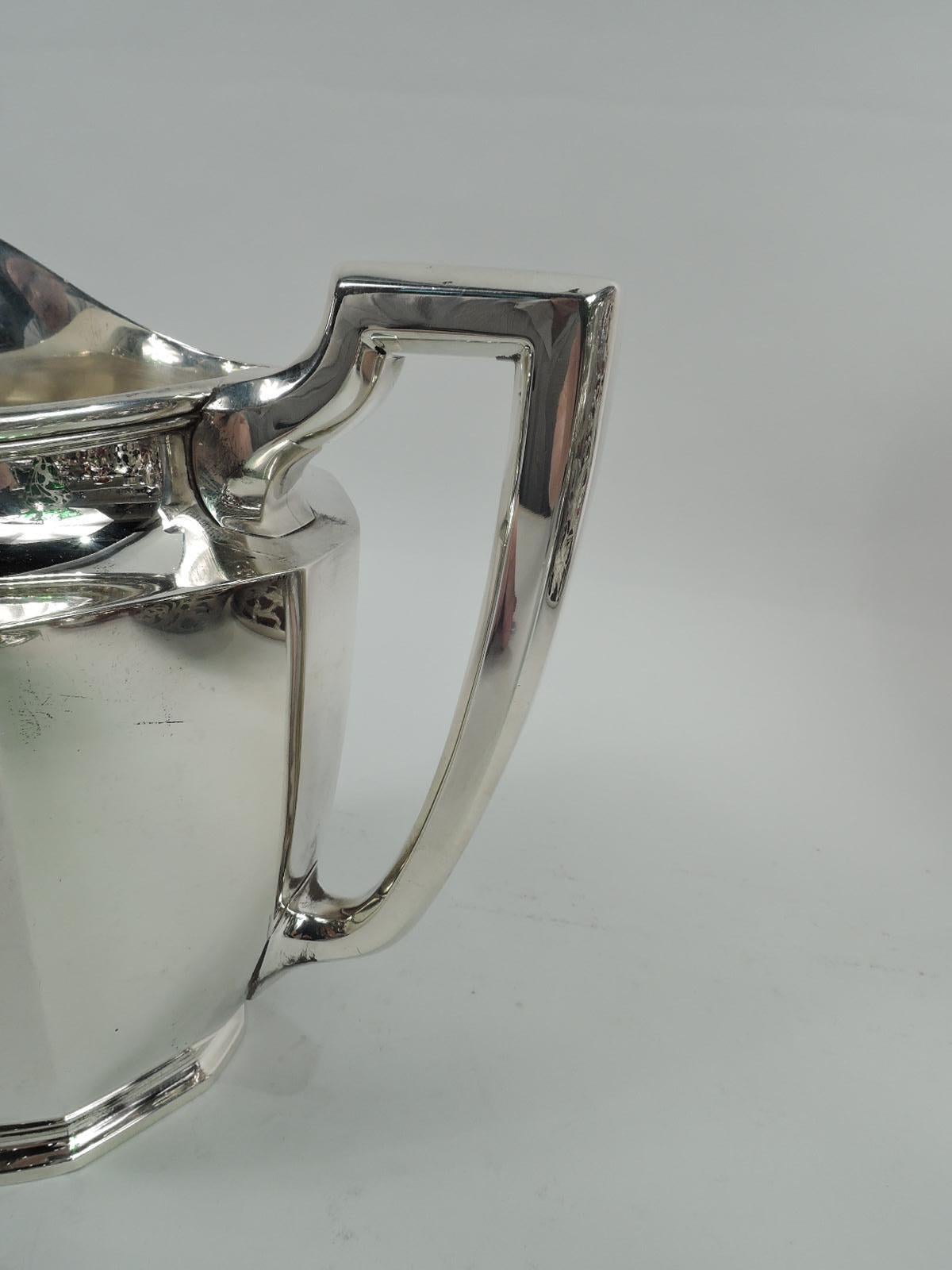 Tiffany Art Deco Sterling Silver Water Pitcher In Excellent Condition In New York, NY