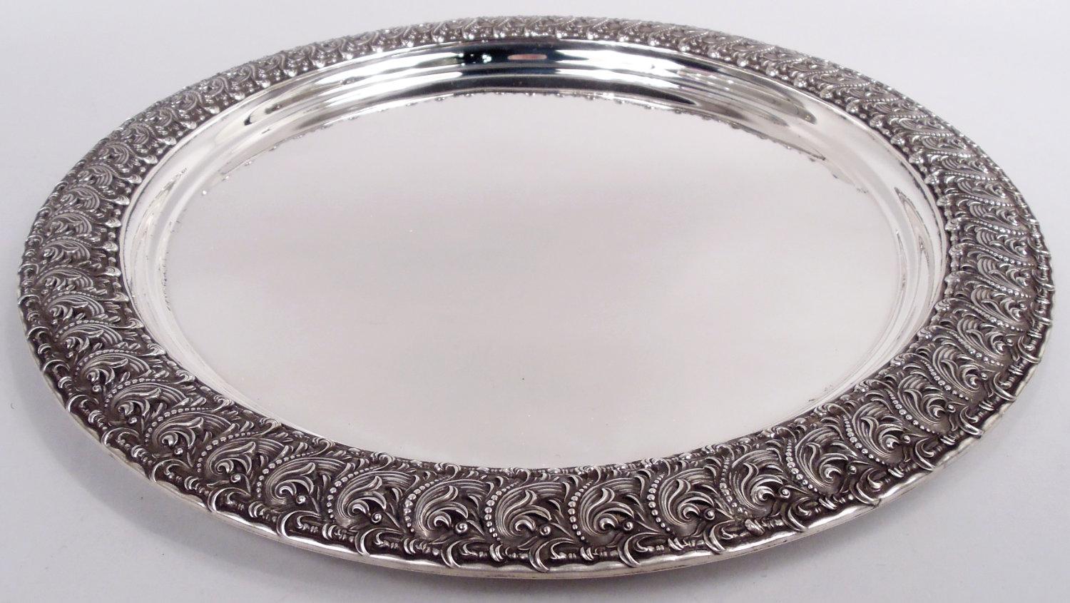 Set da caffè turco in argento massiccio Tiffany Art Nouveau con 3 pezzi su vassoio in vendita 7