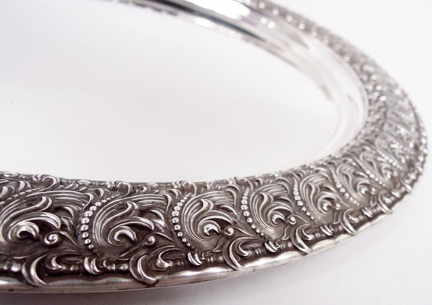 Set da caffè turco in argento massiccio Tiffany Art Nouveau con 3 pezzi su vassoio in vendita 8